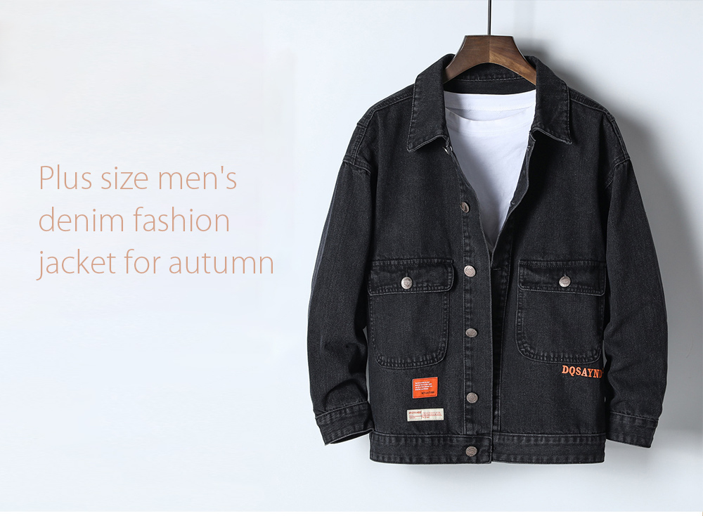 Plus size men's denim fashion jacket for autumn