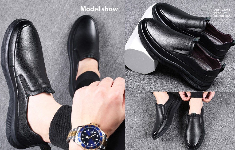 Autumn Men's Leather Loafers model show