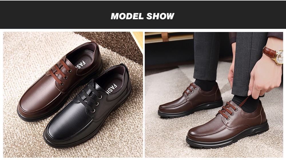 Men's Leather Casual Shoes model show