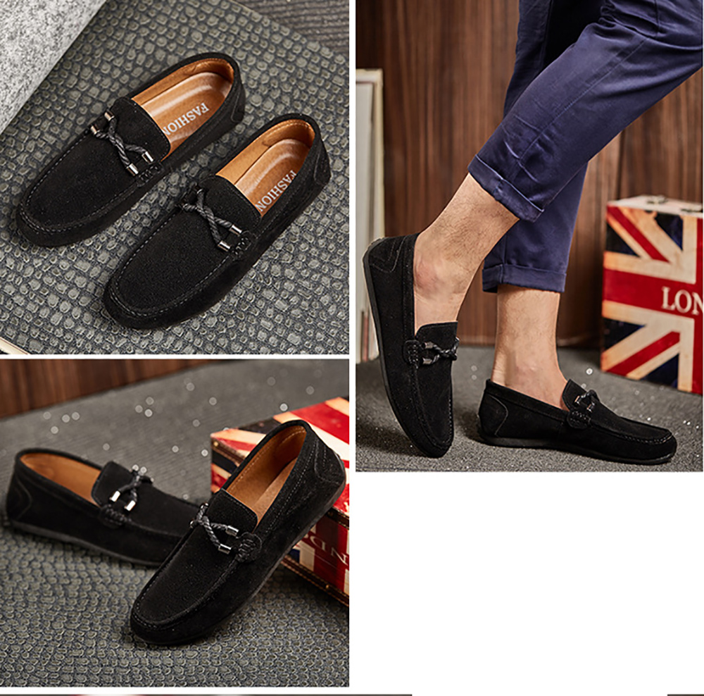 Fashion Low-Top Loafer Flat Shoes- Red Wine EU 44